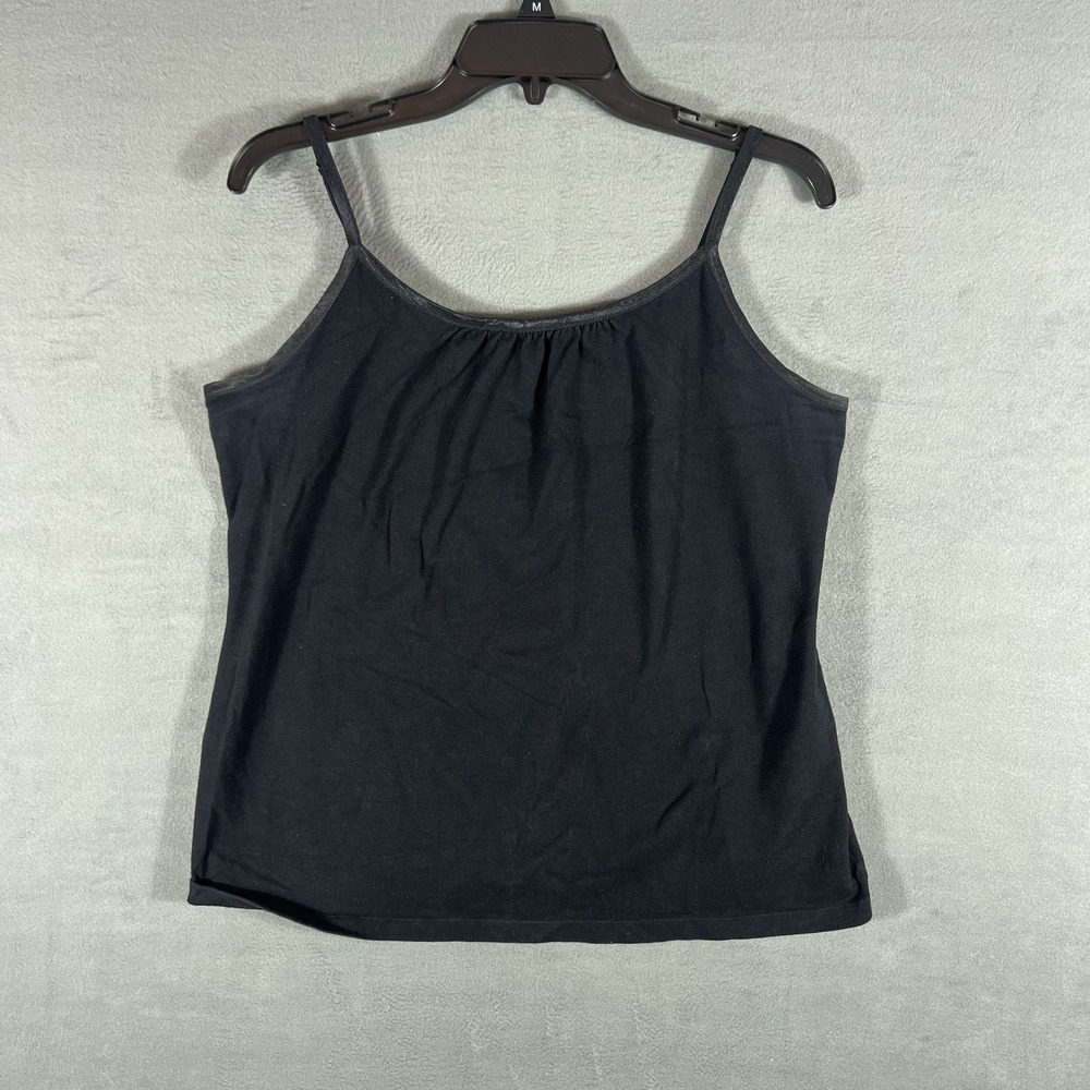 Lane Bryant Women's Black Camisole Size 14/16 Plus Size Cotton Blend Tank Top